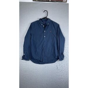 Ralph Lauren Shirt Boys Large 14-16 Green Button Down Long Sleeve Pony Logo